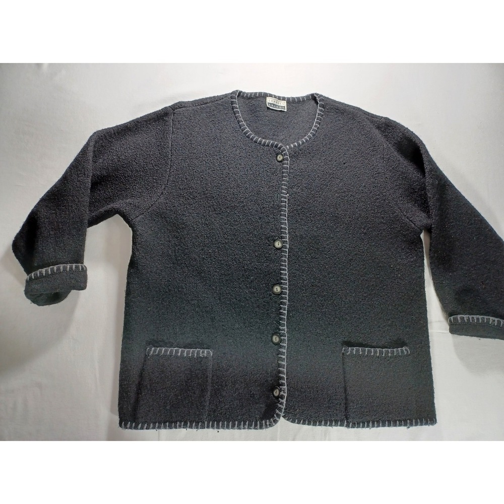 Express Tricot Dark Gray Textured Button Front Cardigan Sweater Women's